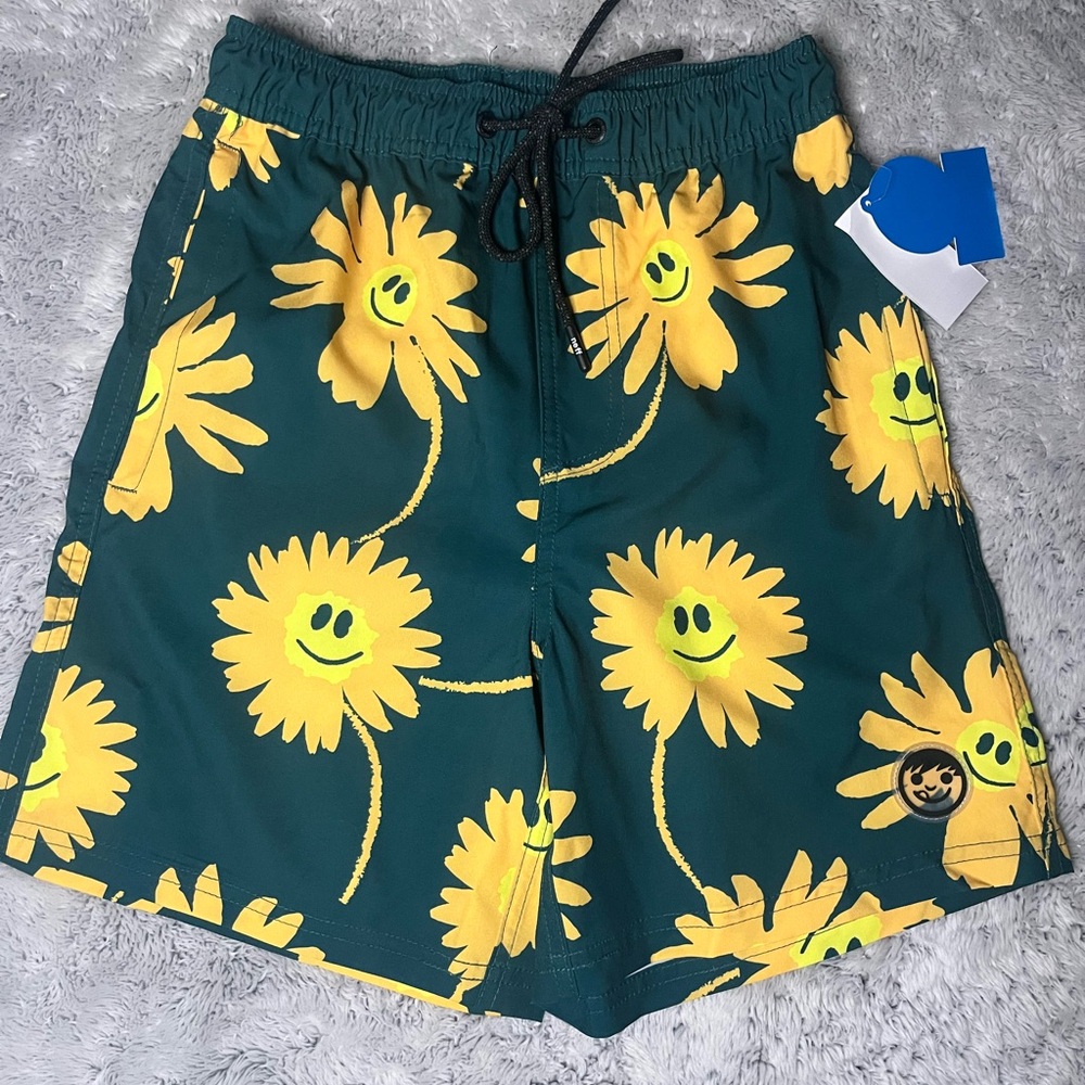 NEFF Men's Smiley Daisy Daily Hot Tub swim Boardβ Shorts Small